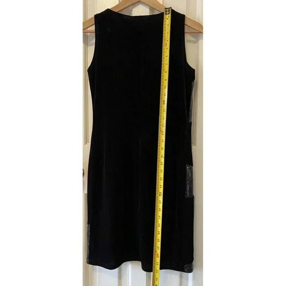 Jessica Vintage Velvet Sequin Bodycon Mini Dress Black Y2K 90's Cocktail Event - Picture 7 of 9